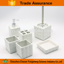 Square magic cube stoneware 5pcs accessories bath set for Europe